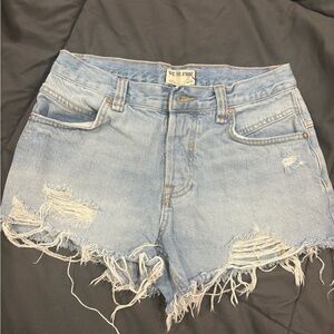 We The Free Faded Blue Ripped Jean Shorts